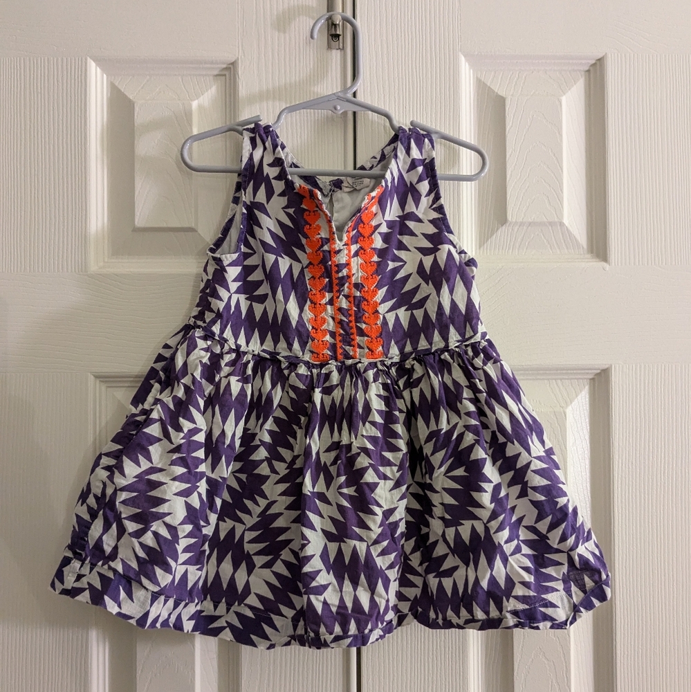 Crewcuts Blue and White Dress with Raised Details